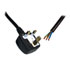 Thumbnail 1 : UK to Naked Wires Mains Lead 1m Power Cord/Cable - Black