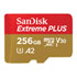 Thumbnail 1 : SanDisk Extreme Plus 256GB A2 V30 Performance microSDXC Memory Card