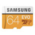 Thumbnail 1 : Samsung EVO 64GB 4K Ready MicroSDXC Memory Card UHS-I U3 with SD Adaptor