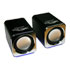 Thumbnail 1 : Xclio Digital Mini Stereo Aluminium Speakers Built in Sound Card Black with Blue LED USB