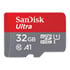 Thumbnail 1 : SanDisk 32GB Ultra Class 10 microSDHC Memory Card inc SD Adapter