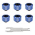Thumbnail 1 : Thermaltake Pacific C-Pro G1/4 Compression Fitting Blue 6 Pack
