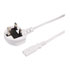 Thumbnail 1 : PNY Figure 8 Power Cable, C7 to UK Plug Lead, 1.5m Molded White Cable