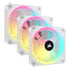 Thumbnail 1 : CORSAIR iCUE LINK QX120 RGB White Triple 120mm PWM Fan Starter Kit 3 Pack