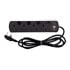 Thumbnail 1 : Tower 2 Metre 4 Socket Individually Switched Mains Extension Lead Black