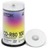 Thumbnail 1 : 100pcs Cakebox, TDK CD-R80CBA-100, 700MB CD-R 52x,  Printable, 80min