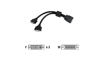 Matrox CAB-L60-2XDF 30cm DVI Cable 60Pin LFH (M) to 2x 29Pin combined DVI (F) Splitter Cable