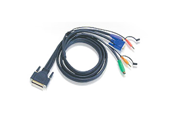 Aten 2L-1703P PS/2 Cable, 3M, PC To PS/2 For use with CS1004, CS1008, CS1016, CS228, CS428 : image 1