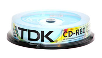 10pcs Cakebox, TDK CD-RX80CB10, 700MB CD-R 52x,  Branded, 80min Audio CD