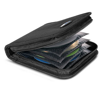 12pcs CD/DVD Targus CDProjects Nylon Case with removable bubblesleeve in Black/Blue : image 2