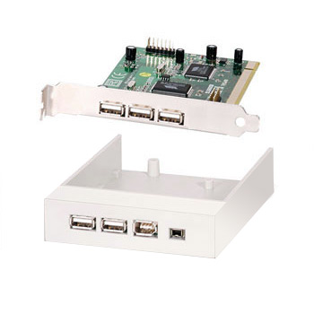 Front 3.5 inch bay with USB & Firewire via PCI Card from DoubleH 7CB-888-D43 : image 1