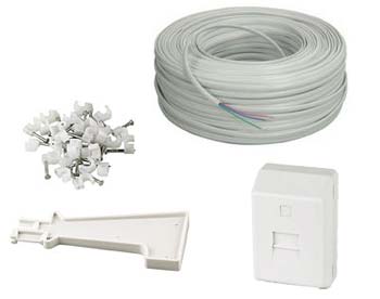 25m Scan AL1499 NTE5 Linebox Telephone Extension Kit (25m cable, socket, cable clips + tool) : image 1