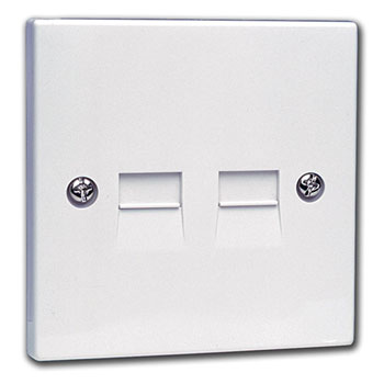 Xclio White Twin Master BT Telephone Socket