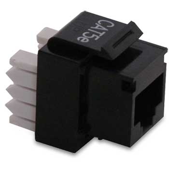Scan 75072R Black 8 Way CAT5e (180º) RJ45 Keystone Jack (Easy Fit) : image 1