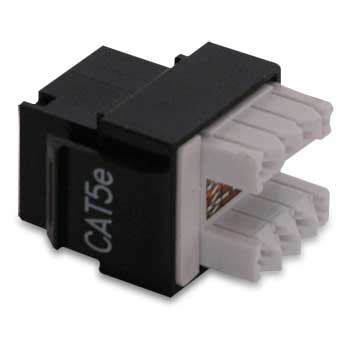 Scan 75072R Black 8 Way CAT5e (180º) RJ45 Keystone Jack (Easy Fit) : image 2