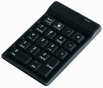 Keysonic KB-ACK-118BK Numeric Keypad Silicone Dust- and Splash Proof Retractable Cable