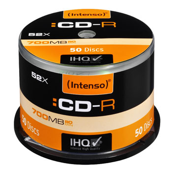 Intenso CD-R Media 700MB CD-R 52x 80min 50pcs Cakebox
