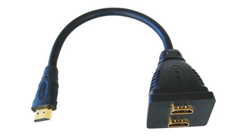Scan HDMI Splitter Adaptor 15cm Cable (1x Male input splits to 2x Female Outputs ) CDLHD-000