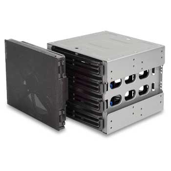 SilverStone CFP52B Cooling Front Panel, Converts 3x5.25" into 4x 3.5" bays, Hot Swap, Black