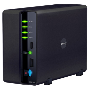 Synology DS209+ Ultra-High-Speed 2-bay (upto 2TB) NAS Server with RAID 0 or 1 Data Protection : image 1