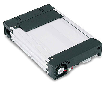 Icy Dock Mobile Rack Black MB123SK-B SATA to SATA Aluminum + Fan : image 2