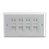 Quad Port RJ45 CAT-5E Faceplate Module Kit (Requires backbox - LN 27413 - for wallmounting*)