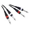 1m Adam Hall Twin Channel Audio Cable 2x 6.3mm Male Mono Jack to 2x 6.3mm Male Mono Jack