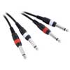 3m Adam Hall Twin Channel Audio Cable 2x 6.3mm Male Mono Jack to 2x 6.3mm Male Mono Jack