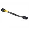 15cm Akasa AK-CBPW10-15BK 4-pin to 8-pin (4+4) ATX PSU Extension Cable, Male to Female, Braided Sleeve, Black