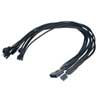 45cm Akasa Flexa FP5 PWM 5 fan splitter Black Braided Cable Powered via 4 Pin Molex