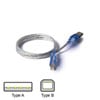 1.8m Belkin USB 2.0 Lighted Blue Cable - Type A (Male) to Type B (Male) Cable, Ideal for Printers