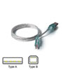 1.8m Belkin USB 2.0 Lighted White Cable - Type A (Male) to Type B (Male) Cable, Ideal for Printers