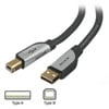 1.8m Belkin Premium Series USB 2.0 Gold Plated Cable - Type A (Male) to Type B (Male), Ideal for Printers/Hubs