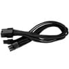 25cm Silverstone PP07-PCIB 8-pin to PCIE 8-pin (6+2) Power Extension Cable, Male to Female, Braided, Black