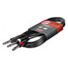 1M Stagg 6.3mm Stereo Jack (M) to 2 x Mono 6.3mm Jack (M) Y-Cable