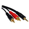 10M Xclio Phono Audio Cable, 3.5mm TRS Jack (Male) to 2x RCA Phono (Male), Black