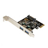 2 Port StarTech.com PCI Express USB 3.0 Controller Card with SATA Power