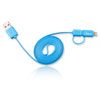 Adam Elements Lightning/MicroUSB Cable Du-Plug Flip 120, 1.2m Blue, Apple MFi Certified, for iPhone/iPad/Smartphones