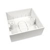 Xclio Surface Mounting Single Gang Back Box White PVC 86mm x 86mm x 37mm, Brass Screw thread, Multi in/out points White