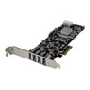 4 Port StarTech.com Quad Bus PCI Express (PCIe) SuperSpeed USB 3.0 Card Adapter with UASP - SATA/LP4 Power