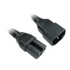 1.8m Scan Power Cable, C14 to C15 Mains Extension Lead, Rubberized, Black