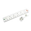 2m Scan RB-02M06SPD 6 Gang Extension Lead, Surge Protection, 13A, White