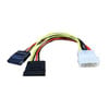 15cm Scan 88RB-415 4-pin Molex to 2x SATA Power Connectors (Males to Female), 18 AWG, for HDD/SSD