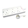 5m Scan RB-05-6GANGSWD 6 Gang Extension Lead, Surge Protection, 13A, White
