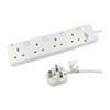 5m Scan RB-05-4GANGSWD 4 Gang Extension Lead, Surge Protection, 13A, White