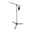 Gravity MS 4322 B Microphone Stand With Folding Tripod Base and 2-Point Adjustment Telescoping Boom, Zinc Die-Cast Base