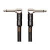 30cm Roland Black Series Instrument Cable -  Male (6.35mm) 1/4” Jack Angled - Male (6.35mm) 1/4” Jack Anlged