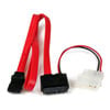 50cm StarTech.com SLSATAF20, Slimline SATA III to SATA III with LP4 Power Cable, 6Gbps, Red