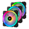 120mm Triple Fan Pack Corsair LL Series, LL120 RGB, 9 Blade, PWM, 16 LED RGB Dual Light Loop, with Lighting Node PRO