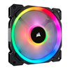 140mm Corsair LL Series, LL140 RGB, 9 Blade, PWM, 16 LED RGB Dual Light Loop, Single Fan Expansion Pack, 4-pin